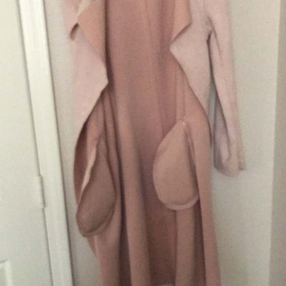 Vintage style suede mauve pink peacoat with pockets Sherlock Holmes - Picture 4 of 8